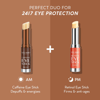 VELAMO ADVANCED Retinol Eye Stick Duo (2 x 3g) - Renewing & Firming Under Eye Balm for Wrinkles, Dark Circles & Puffiness