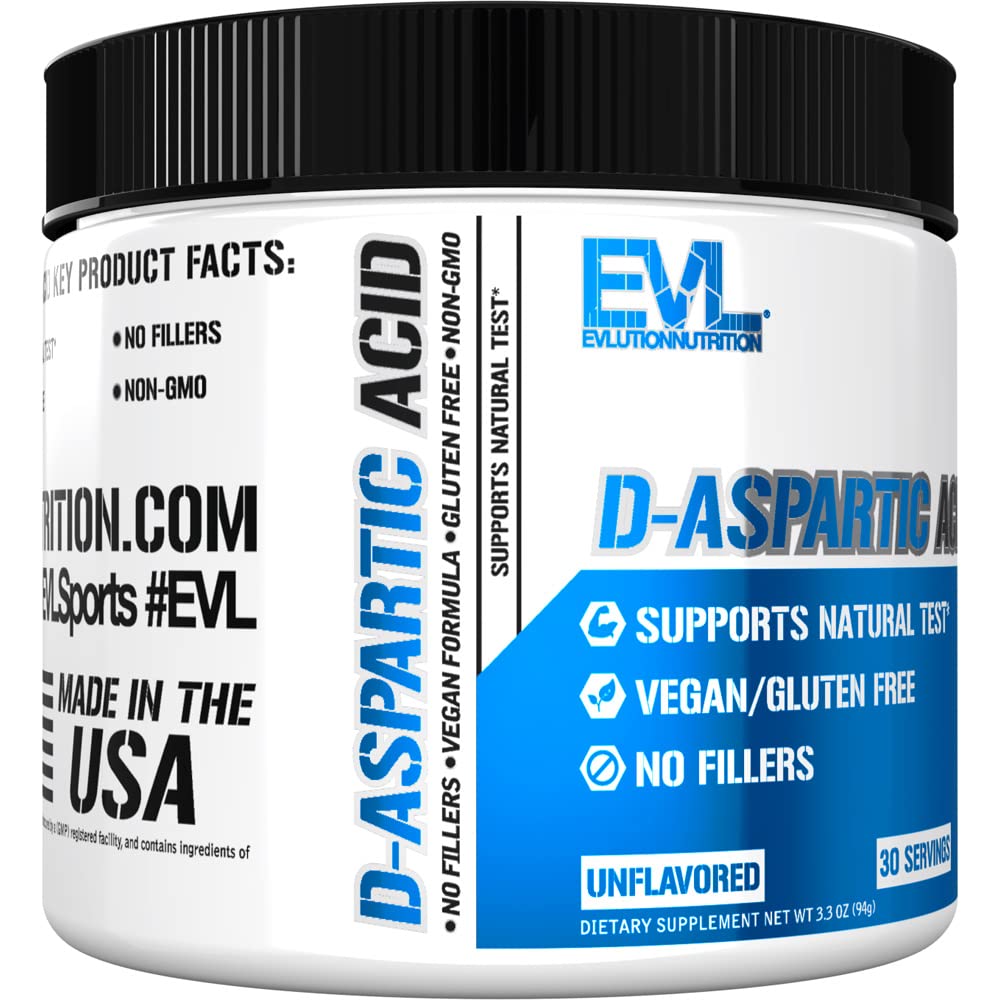 D-Aspartic Acid (DAA) 3120mg Testosterone Booster for Men - Pre-Workout Muscle, Energy & Performance Support Powder