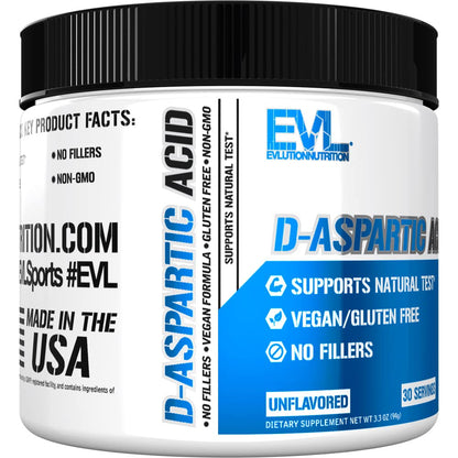D-Aspartic Acid (DAA) 3120mg Testosterone Booster for Men - Pre-Workout Muscle, Energy & Performance Support Powder