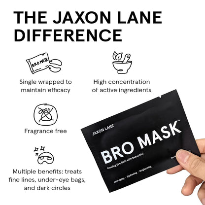 BRO MASK Under Eye Patches for Men - Hydrogel (6 Individual Packs)