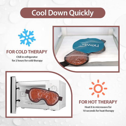 NEWGO Cooling Eye Mask - Cold Ice Pack for Puffy Eyes, Dark Circles, Headache & Stress Relief (Brown)