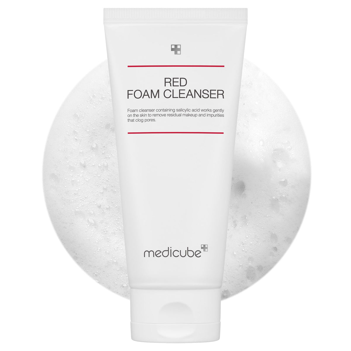 medicube Facial Cleanser Red Foam Cleanser - Daily Gentle Cleansing Foam for Sensitive & Troubled Skin - Deep Cleansing Impurities & Excess Sebum Control - Korean Skincare, 4.23 oz