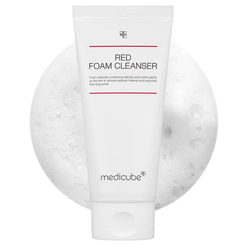 medicube Facial Cleanser Red Foam Cleanser - Daily Gentle Cleansing Foam for Sensitive & Troubled Skin - Deep Cleansing Impurities & Excess Sebum Control - Korean Skincare, 4.23 oz