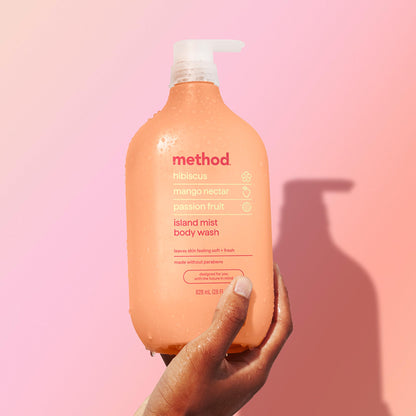 Method Body Wash Island Mist 28 oz, Refreshing Shower Gel
