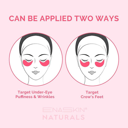 Enaskin Naturals Pink Caffeine Under Eye Patches (2-PACK / 60 Pairs) - Instant Brightening & De-puffing Gel Masks for Dark Circles & Bags