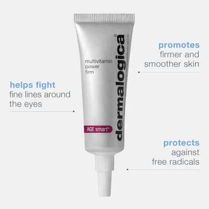Dermalogica Multivitamin Power Firm (0.5 Oz) - Professional Anti-Aging Eye Treatment with Antioxidant Vitamins A, C, & E