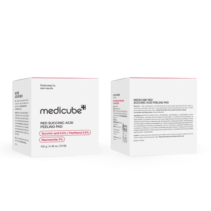 medicube Toner Pads Red Succinic Acid Panthenol Facial Peeling Pad - Exfoliating Toner Pad for Breakout-Prone Skin - Niacinamide, AHA, BHA, and Soothing Panthenol - Non-Comedogenic, 70 Pads (1 Pack)