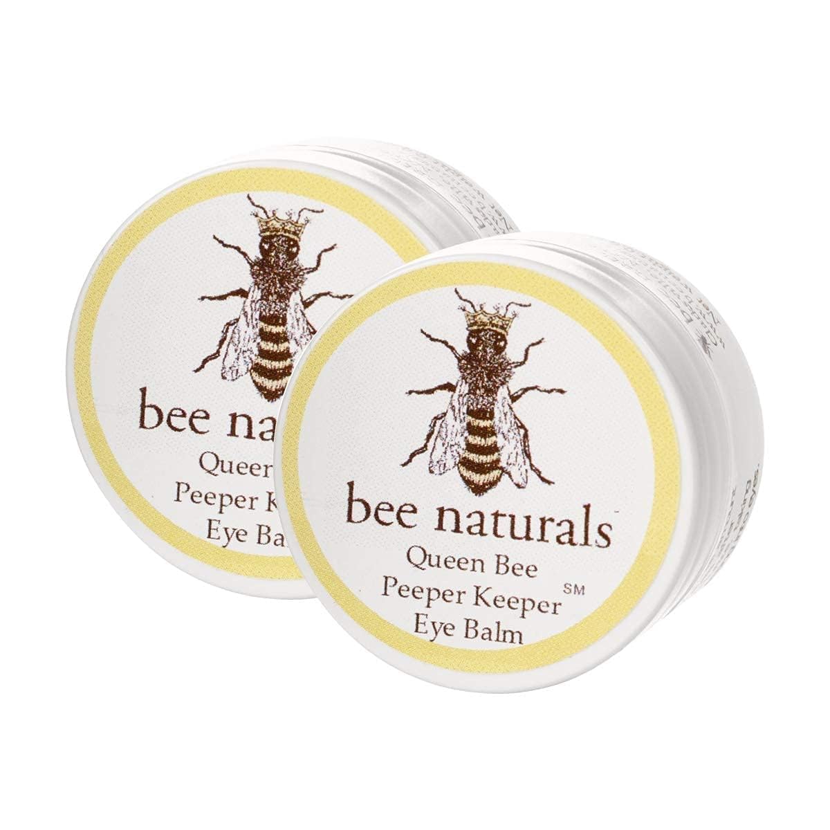 Bee Naturals Queen Eye Balm Duo - Peeper Keeper Under Eye Balm with Vitamin E & Natural Oils for Wrinkles, Fine Lines & Crow’s Feet (2 Pack)