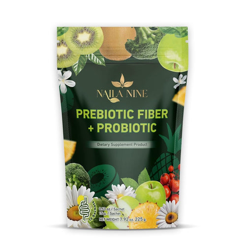 NAILA NINE Prebiotic Fiber Supplement Powder Apple and Kiwi Flavour Pack of 15 Sachets