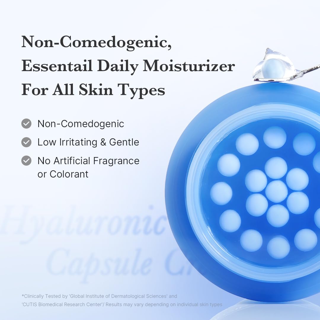 medicube Capsule Cream with Hyaluronic Acid - 120H Lasting Hydration, Barrier Care, Calming Daily Facial Moisturizer For All Skin Types - Panthenol & Ceramides - Korean Skincare, 1.94 oz