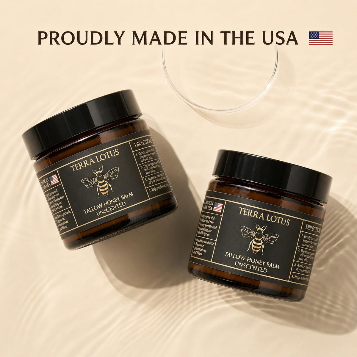 Terra Lotus - Organic Grass-Fed Beef Tallow Balm with Raw Honey - Moisturizing Cream for Soft, Smooth Skin - Handmade All-Natural Moisturizer (2 Oz, Citrus)
