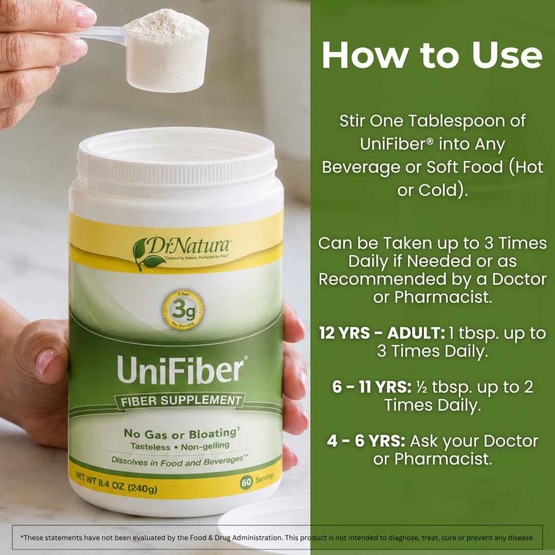 Dr. Natura Unifiber, Natural Fiber Supplement, 8.4-Ounce