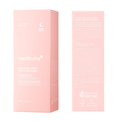 medicube Wrapping Mask Collagen Overnight Peel Off Facial Mask - Elasticity & Hydration Care, Reduces Sagging & Dullness - Hydrolyzed Collagen For Glowing Skin - Korean Skin Care, 2.53 fl.oz