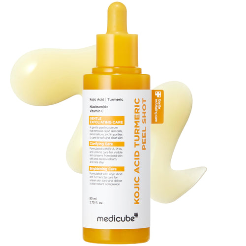 medicube Peel Shot with Kojic Acid Turmeric - Reset in One Step - Gentle Exfoliating Serum with BHA, LHA, PHA for Dead Skin Cells, Blackheads, Excess Sebum - For Dull, Rough, Troubled Skin - 2.7 fl.oz
