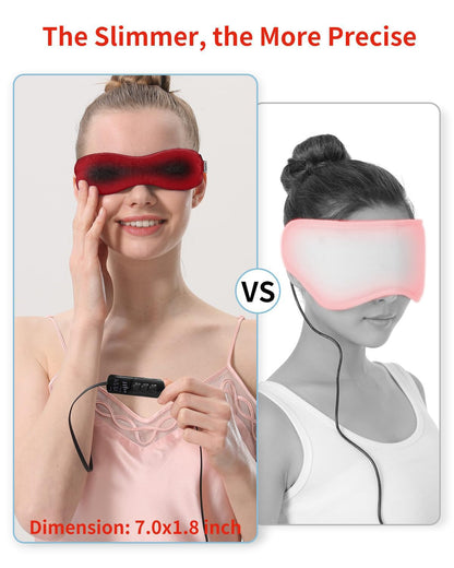 Aroma Season Heated Eye Mask - Flaxseed Graphene FIR Warm Compress for Dry Eyes, MGD & Blepharitis Relief (Black)