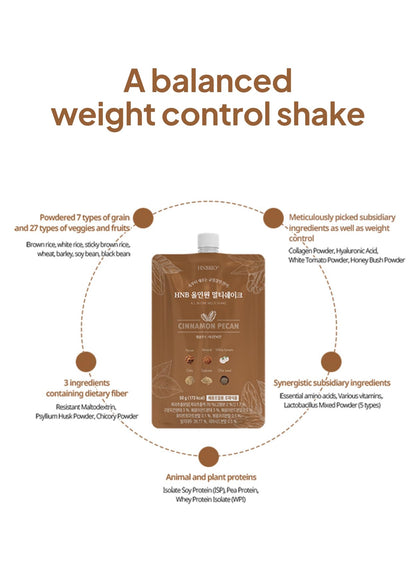 Korean Food All-In-One Multi Shake, Cinnamon Pecan, Fiber, 7 Pack, 350g