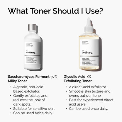 The Ordinary Glycolic Acid 7% Exfoliating Toner, Brightening and Smoothing Daily Toner for More Even-Looking Skin Tone, 8.1 Fl Oz