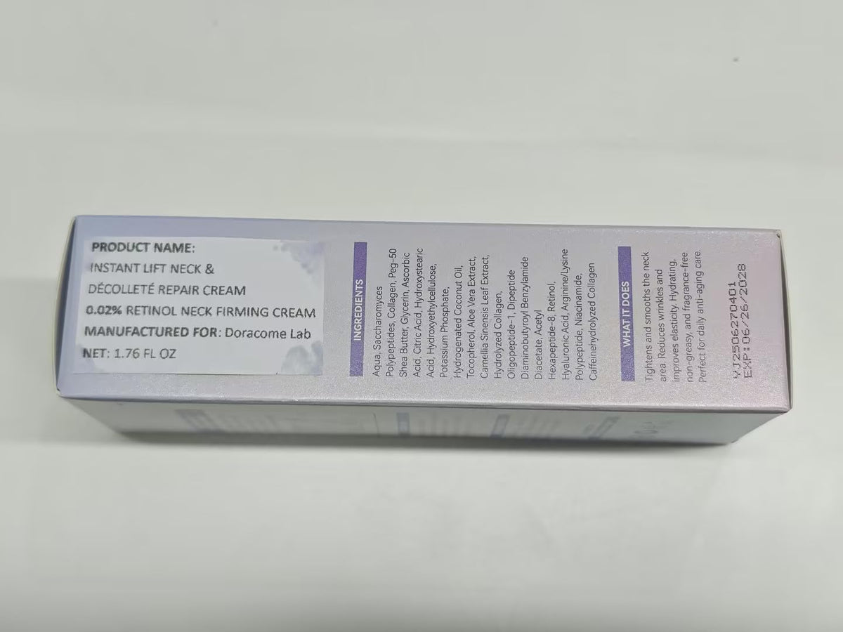 Retinol, Collagen & Hyaluronic Acid Neck Firming Cream (1.76 fl oz) - Advanced Tightening & Lifting Treatment for Neck & Face