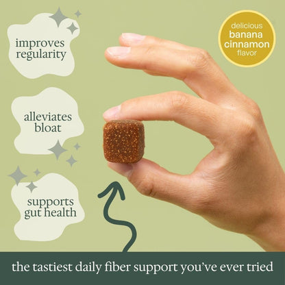 Fiome Fiber Bites - 5g Daily Fiber Supplement - Supports Regularity, Digestion and Gut Health - All Natural Ingredients, 30 Servings, Banana Cinnamon Flavor