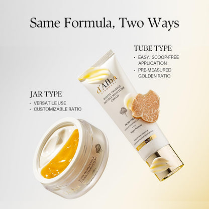d'alba Piedmont White Truffle Double Moisture Cream, 2-in-1 Face Moisturizer, Vegan Skincare, Vegan Collegen, Skin Firming, Tightening, Dual Formula in ONE tube, Korean Skincare (2.02 oz)
