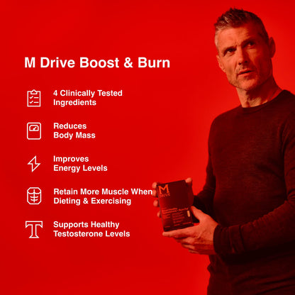 Mdrive Boost & Burn Testosterone Booster for Men - Fat Burner with KSM-66 Ashwagandha & Chromax - Energy, Strength & Stress Support (60 Capsules)