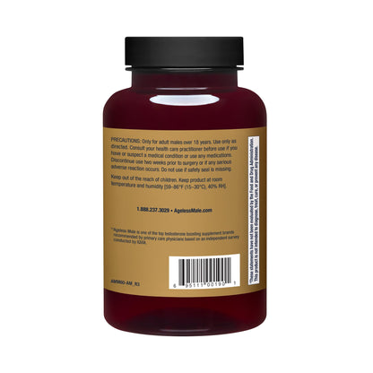 Testosterone Booster for Men - Energy, Strength & Vitality Support Supplement - Ageless Male Max (60 Caplets)