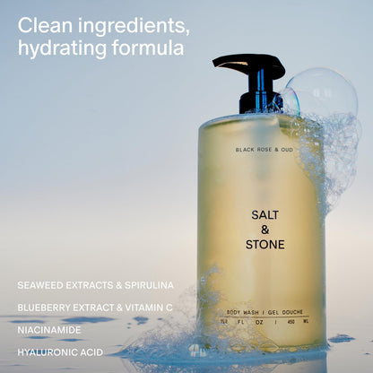 Salt & Stone Body Wash Black Rose & Oud 15.2 fl oz, Hydrating Gel Cleanser