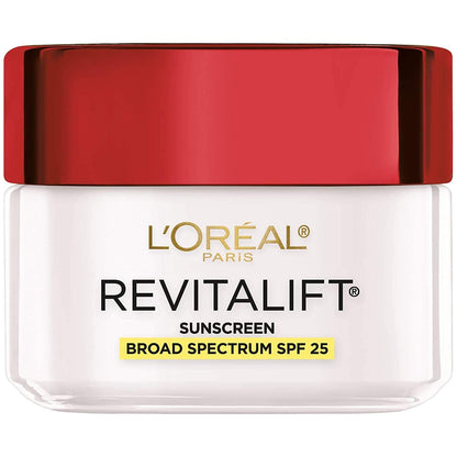 L'Oréal Paris Revitalift Anti-Wrinkle and Firming Face Moisturizer with SPF 25, Pro-Retinol and Centella Asiatica, Paraben Free, 1.7 oz (Packaging may vary)