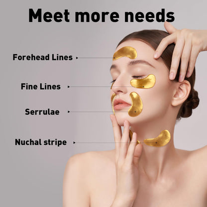 CHMI 24K Gold Under Eye Patches (50 Pairs) - Collagen Eye Masks for Dark Circles, Puffy Eyes, Eye Bags & Wrinkles - Hydrating Anti-Aging Eye Gel Pads