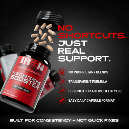 Testosterone Support Supplement for Men - Tribulus, Tongkat Ali, Ashwagandha & DIM - Energy, Vitality & Performance Formula - Iron Brothers (90 Capsules)