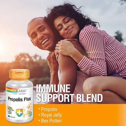 SOLARAY Propolis Plus - Immune Support Supplement, 90 VegCaps