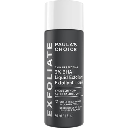 Paula's Choice Skin Perfecting 2% BHA Liquid Salicylic Acid Exfoliant, Gentle Facial Exfoliator for Blackheads, Large Pores, Wrinkles & Fine Lines, Travel Size, 1 Fluid Ounce