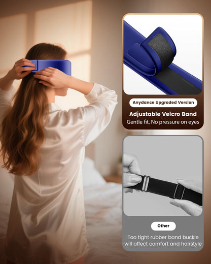 Heated Eye Mask Replaceable Cover - Adjustable Silk Eye Mask Cover for Electric Heating Pad (Blue)