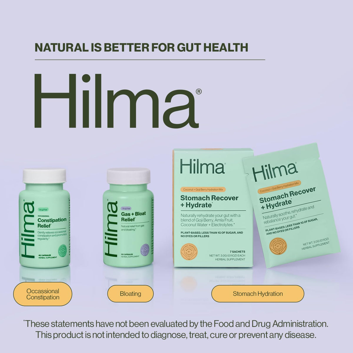 Hilma Gentle Bowel, Occasional Constipation Relief with Magnesium Citrate, Natural and Gentle Laxatives for Constipation w/Magnesium Citrate, Ginger, Anise and Bitter Orange, 46 Vegan Capsules