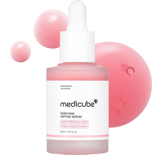 medicube PDRN Pink Peptide Serum with Rose PDRN - Vegan Pink Glow Serum with Peptides & Niacinamide for Hydration & Firm-Looking Skin - Uneven Tone Care - Korean Skincare, 1.01 fl. Oz