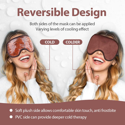 NEWGO Cooling Eye Mask - Cold Ice Pack for Puffy Eyes, Dark Circles, Headache & Stress Relief (Brown)