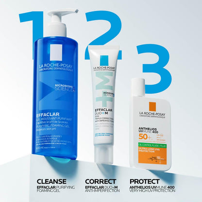 La Roche-Posay Effaclar Purifying Foaming Gel Cleanser for Oily Skin, With Zinc Pidolate To Remove Excess Oil & Shine, Alcohol Free & Oil Free, Sensitive Skin Tested