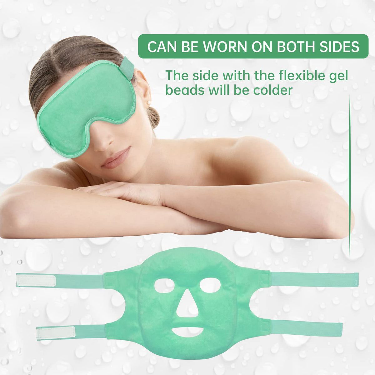 ZNÖCUETÖD Cooling Ice Face & Eye Mask - Luxury Gel Hot/Cold Pack for Puffiness, Sinus Relief, Dark Circles & Migraines - Soft Plush Backing