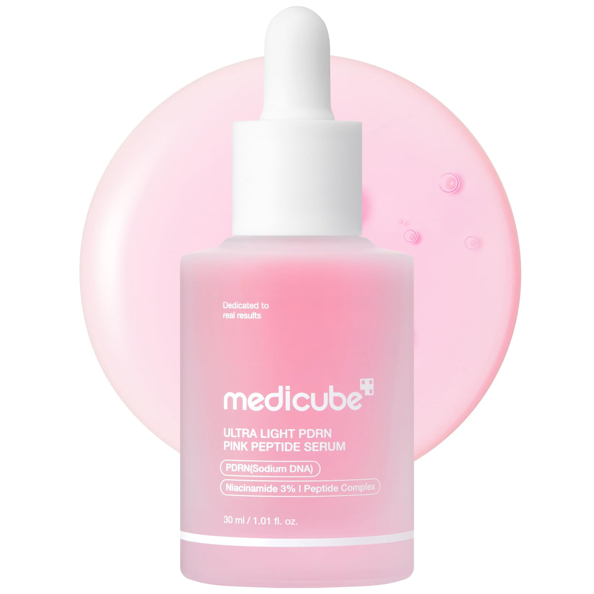medicube PDRN Pink Peptide Serum with Salmon DNA - Ultra Light Hydrating Serum with Hyaluronic Acid - Fast-Absorbing Glow Care for Skin Clarity - Korean Skincare, 1.01 fl. Oz