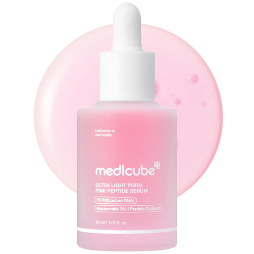 medicube PDRN Pink Peptide Serum with Salmon DNA - Ultra Light Hydrating Serum with Hyaluronic Acid - Fast-Absorbing Glow Care for Skin Clarity - Korean Skincare, 1.01 fl. Oz