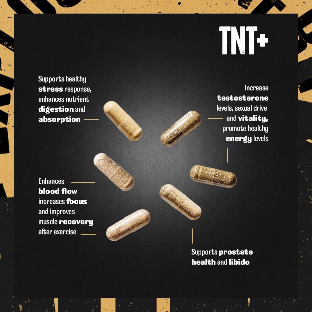Men’s Performance & Vitality Support Supplement - Nitric Oxide, Adaptogen & Prostate Support Formula - Animal TNT+