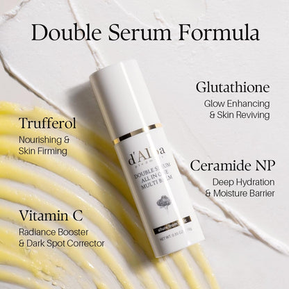 d'Alba Piedmont White Truffle Double Serum Multi Balm - 3-in-1 Vegan Stick for Wrinkles, Brightening & Eye Care