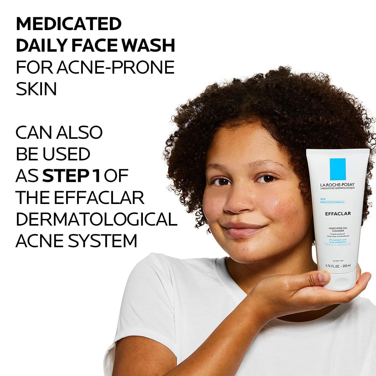 La Roche-Posay Effaclar Medicated Gel Cleanser, 2% Salicylic Acid Cleanser + LHA + Glycerin, Foaming Acne Face Wash, Helps Clear &