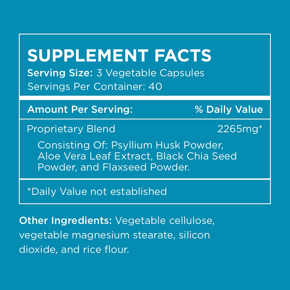 Pure for Men Original Vegan Cleanliness Stay Ready Fiber Supplement - Helps Promote Digestive Regularity - Psyllium Husk, Aloe Vera, Chia Seeds, Flaxseeds - Proprietary Formula - 120 Vegan Capsules