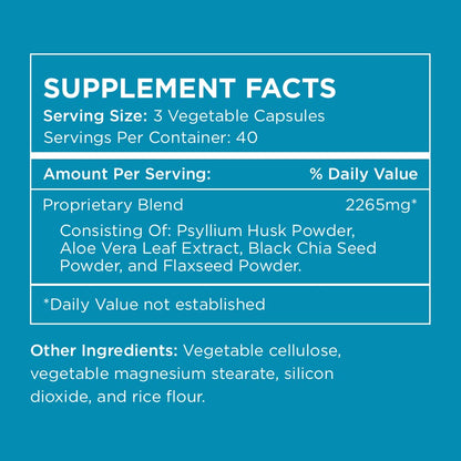 Pure for Men Original Vegan Cleanliness Stay Ready Fiber Supplement - Helps Promote Digestive Regularity - Psyllium Husk, Aloe Vera, Chia Seeds, Flaxseeds - Proprietary Formula - 120 Vegan Capsules