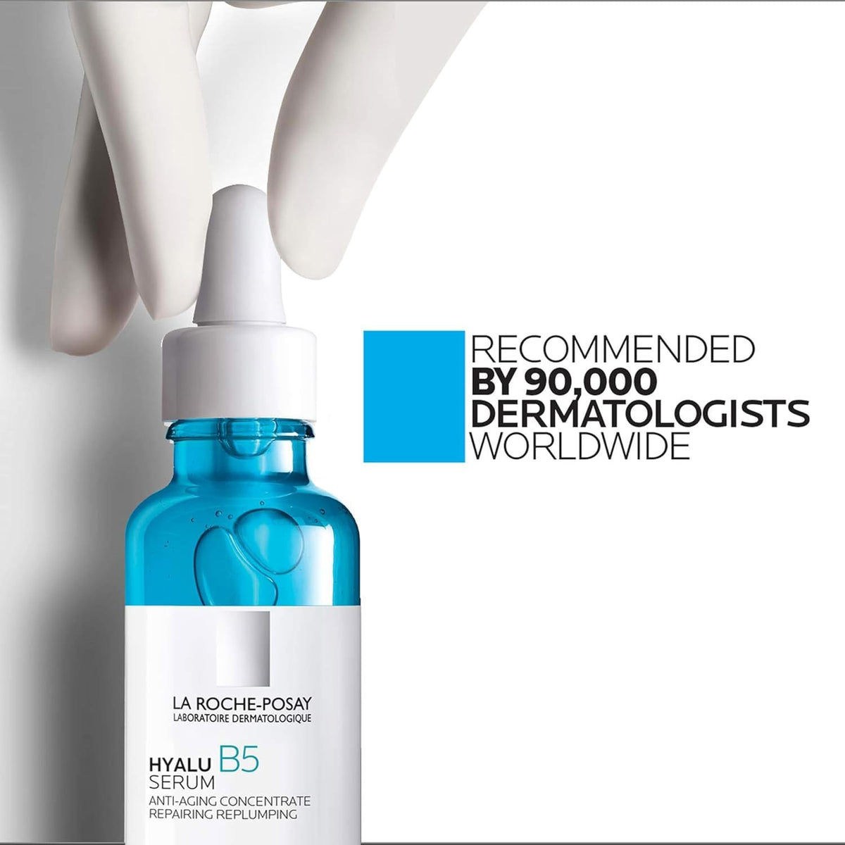 La Roche-Posay Hyalu B5 Pure Hyaluronic Acid Serum for Face, with Vitamin B5, Anti-Aging Serum for Fine Lines and Wrinkles, Plumps and Repairs Dry Skin, Safe on Sensitive Skin