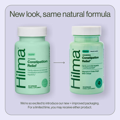 Hilma Gentle Bowel, Occasional Constipation Relief with Magnesium Citrate, Natural and Gentle Laxatives for Constipation w/Magnesium Citrate, Ginger, Anise and Bitter Orange, 46 Vegan Capsules