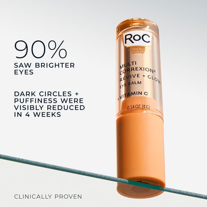 RoC Multi Correxion Revive + Glow Eye Balm (0.14 oz) with Vitamin C - Includes Retinol Eye Cream Sample Packette