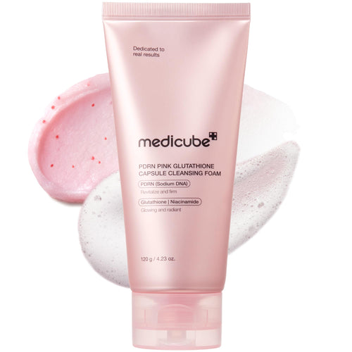 medicube Facial Cleanser PDRN Pink Glutathione Capsule Foam Cleanser - Daily Face Wash for Pore Care, Uneven Skin Tone, Texture - Hydrating & Nourishing Deep Cleansing - Korean Skincare, 4.23 oz