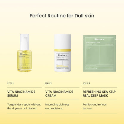 BIODANCE Radiant Vita Niacinamide Cream, Brightening, Dark Spot Correcting, Hydrating Facial Moisturizer with Vitamin C, B12, Korean Skin Care, Mothers Day Gifts - 1.69 fl.oz, 50ml